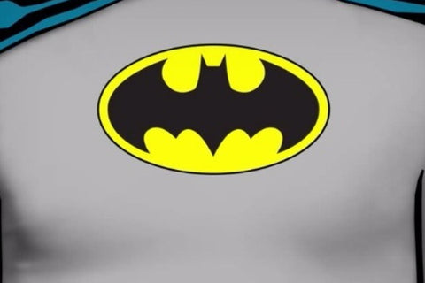 Ikonisches Batman-Logo mit gelbem Hintergrund 1966