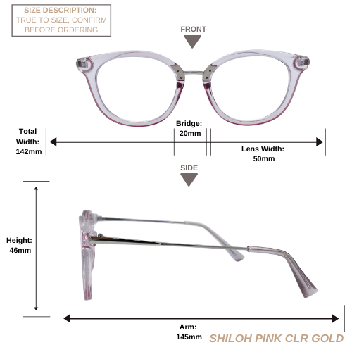 Shiloh | Pink Clear Gold | Blue Light Blocking Glasses – TWELVE