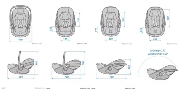 Maxi-Cosi Pebble 360 Pro Dimensions