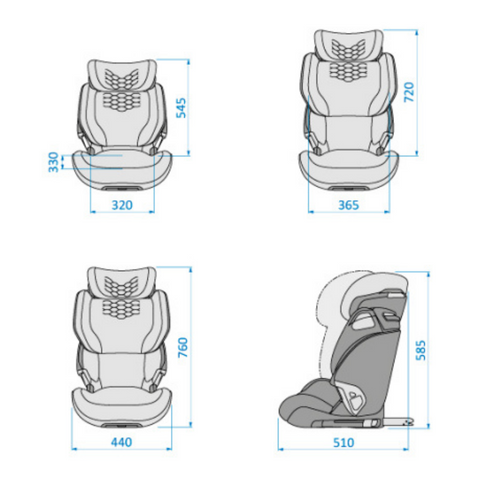 Maxi Cosi Kore Pro i-Size Booster Seat dimensions