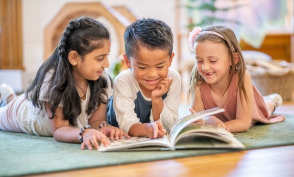 Children reading together, working on empathy