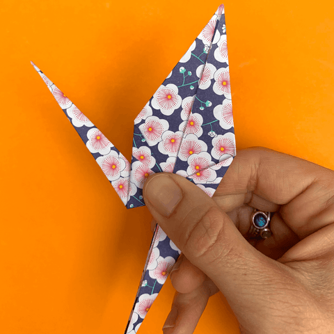 Folded origami paper