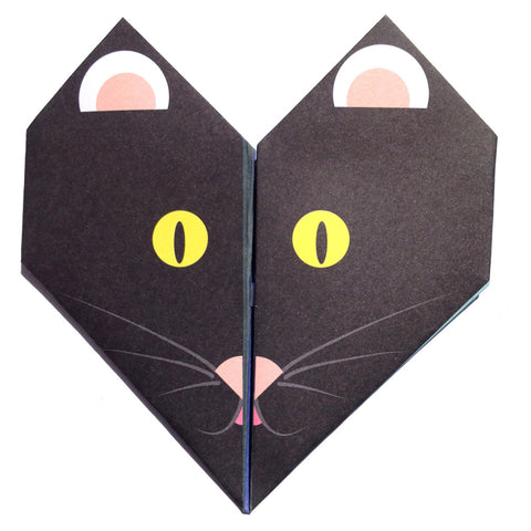 Black cat origami notes for Halloween