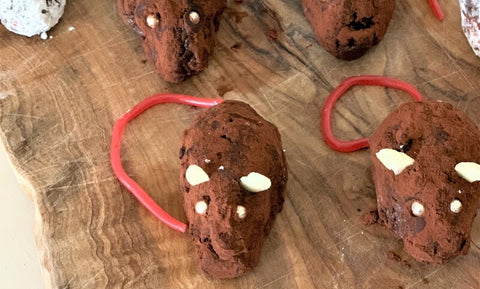 Chocolate mice as a Halloween food idea