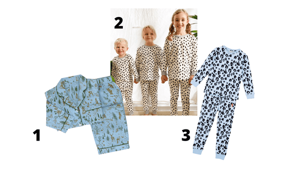 Three sets of kids' pyjamas from small UK businesses