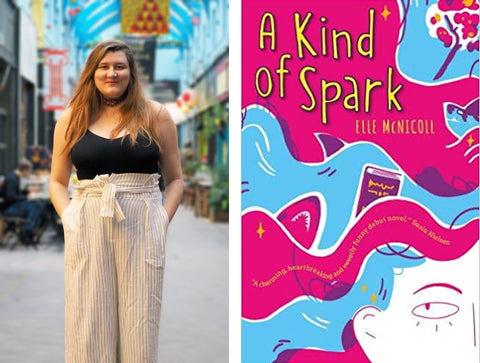 Elle McNicoll, author of A Kind of Spark and the cover of her book