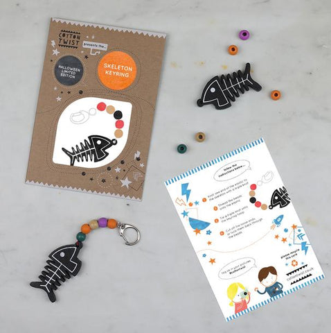Make your own Halloween skeleton keyring by Cotton Twist