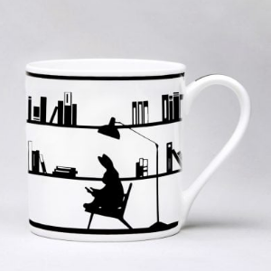 HAM reading rabbit mug