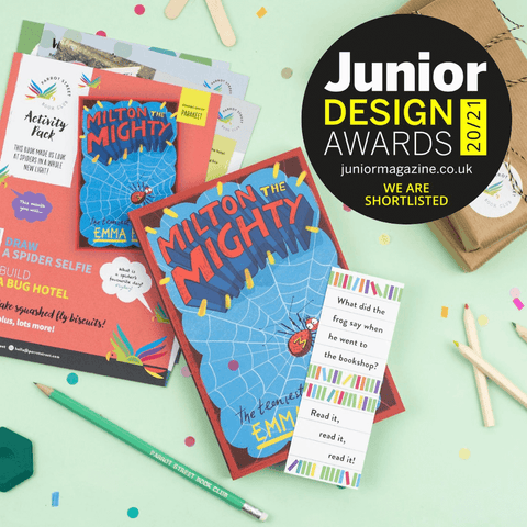 Parrot Street Book Club pack and Junior Design Awards winner logo