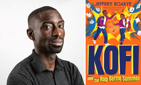 Kofi and the Rap Battle Summer by Jeffrey Boakye. Book cover and author photo.