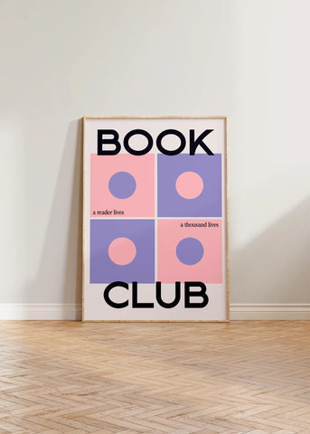 Lune Club Book Club print in pink and purple