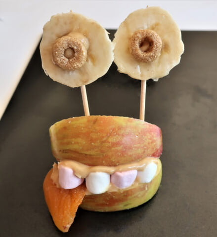 Fruity monster faces as a Halloween food idea