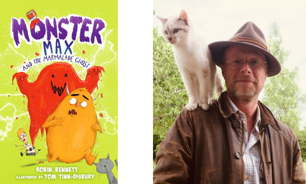 Monster Max and the Marmalade Ghost by Robin Bennett. Book cover and author photo.