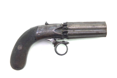 Percussion 150 Bore Pepperbox 6 Shot Revolver - Coopers Patent
