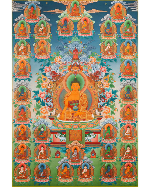 35 buddha thangka set