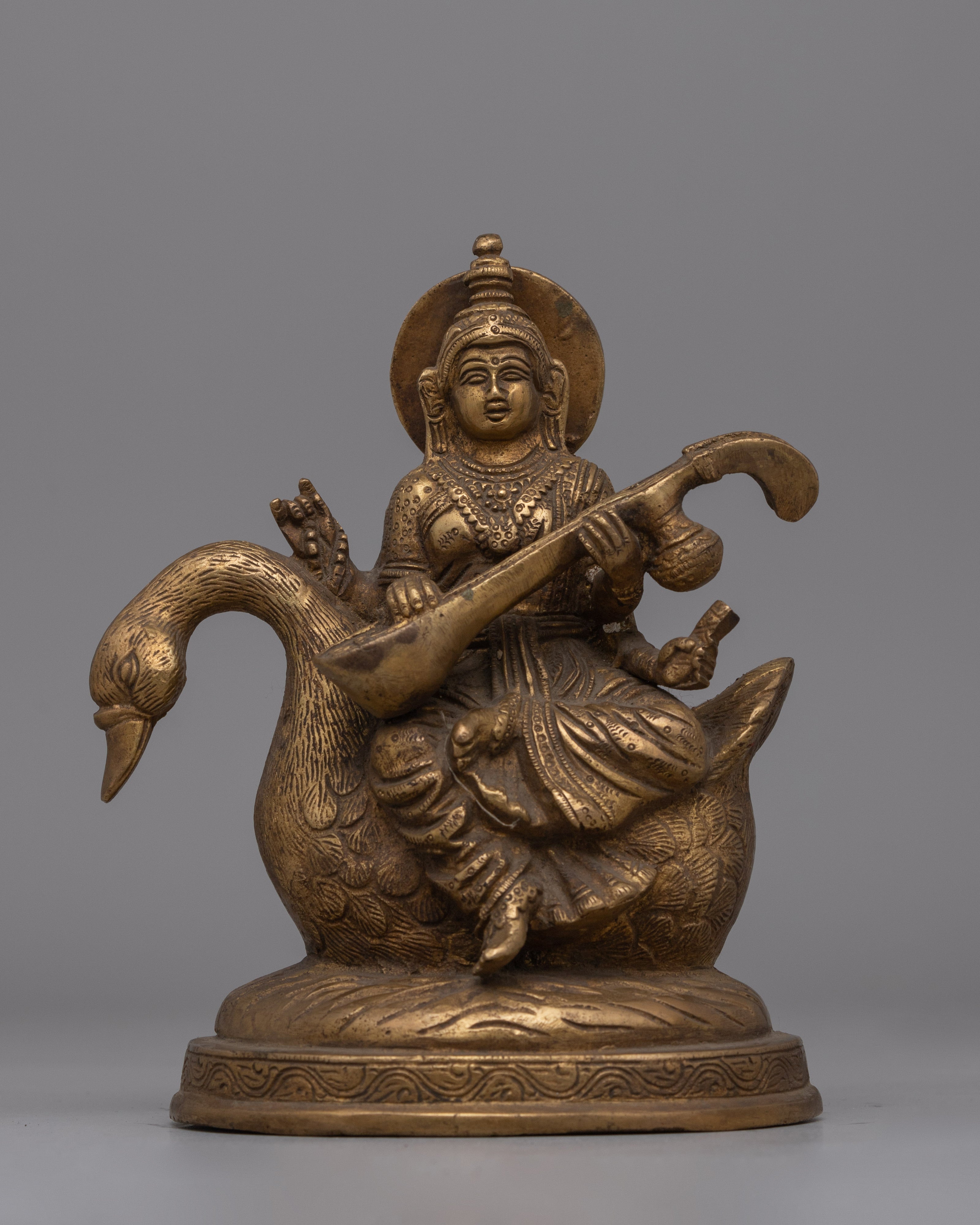 Divine Saraswati Statue with Swan | Stunning Sculpture for Knowledge and Creativity