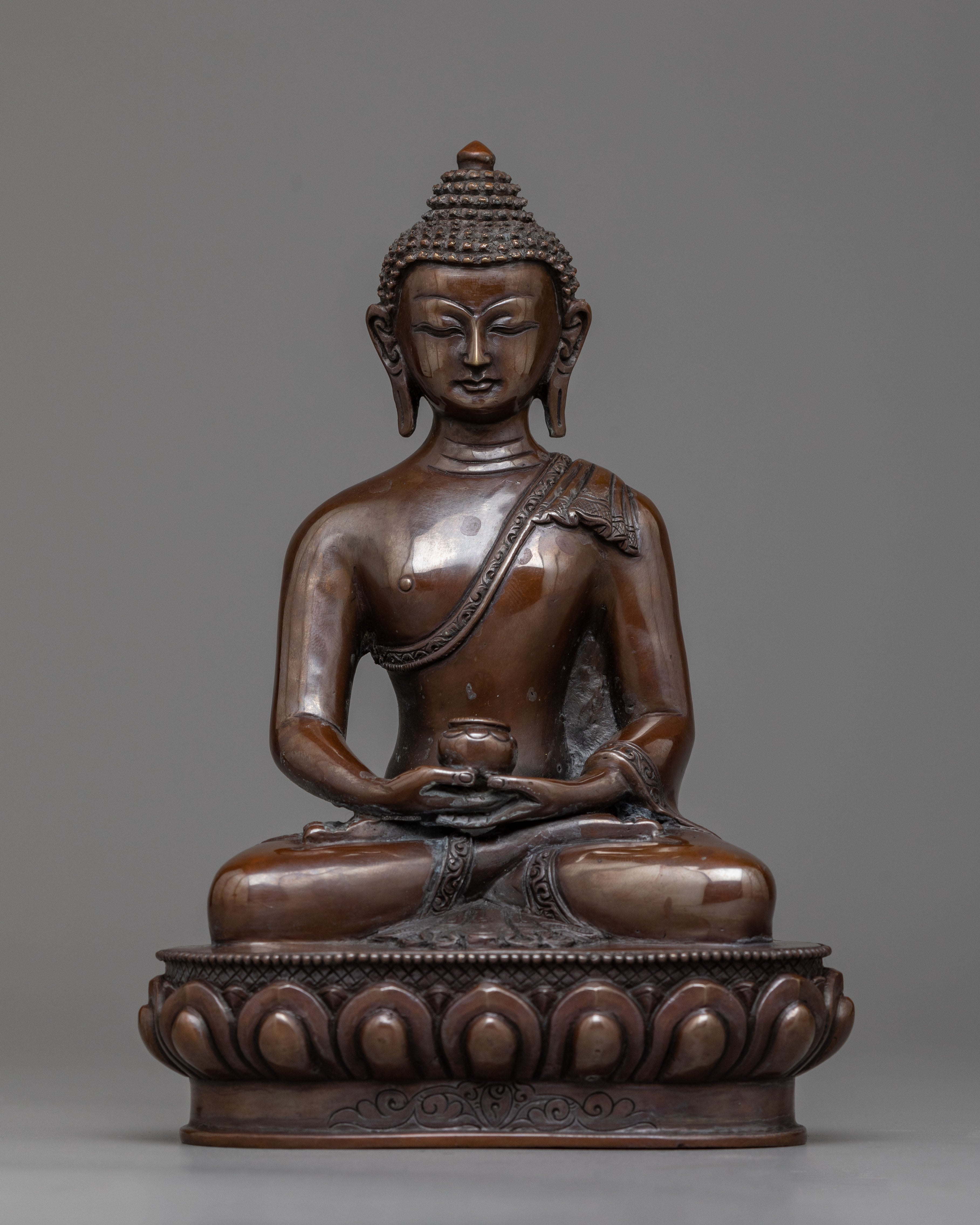Amitabha Buddha Statue with Oxidized Finish | Embodying Peace and Wisdom