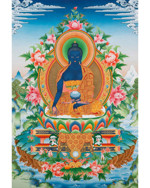 Bhaisajyaguru healing buddha thangka