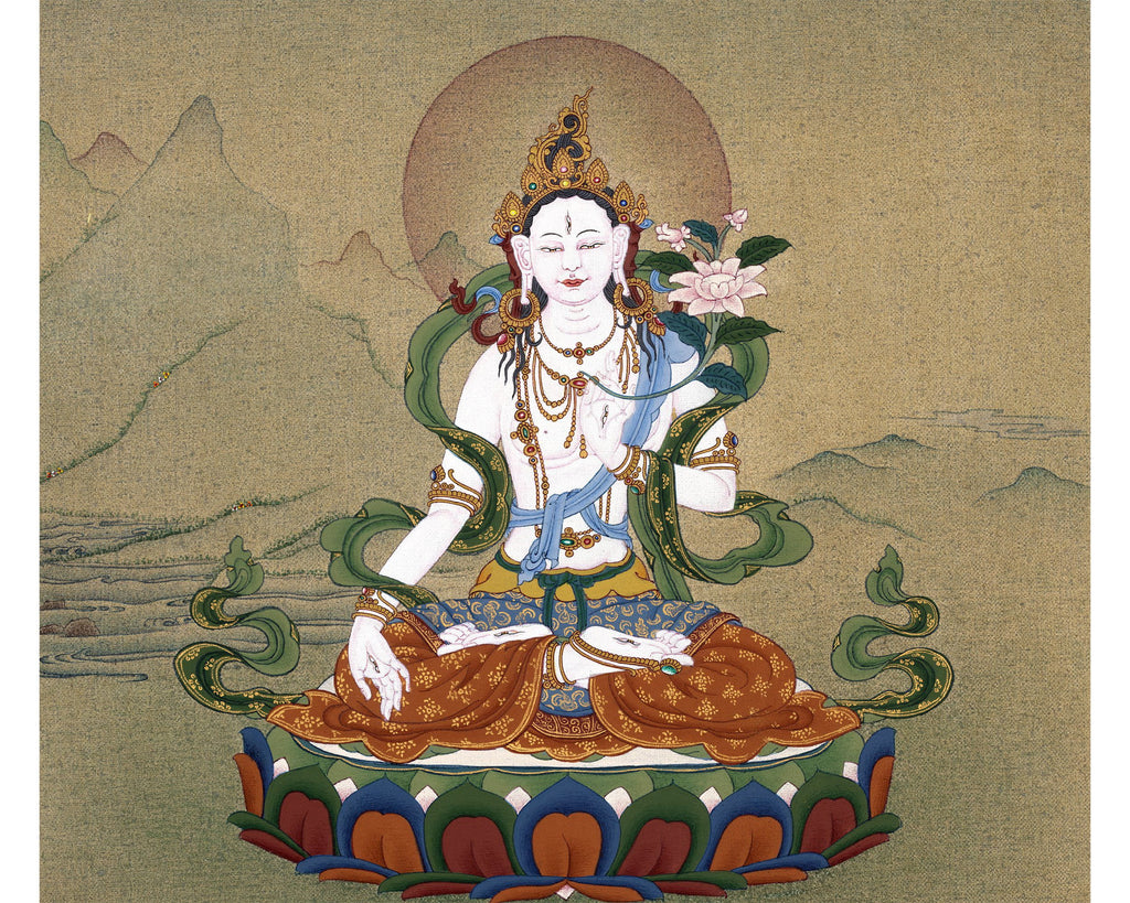 White Tara | Tibetan Tara Painting | Enlightenment Thangka