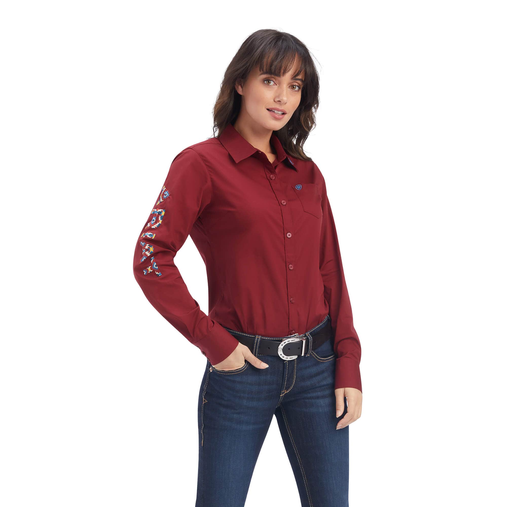 Ariat Women's Team Kirby Rouge Red Stretch Shirt 10041434