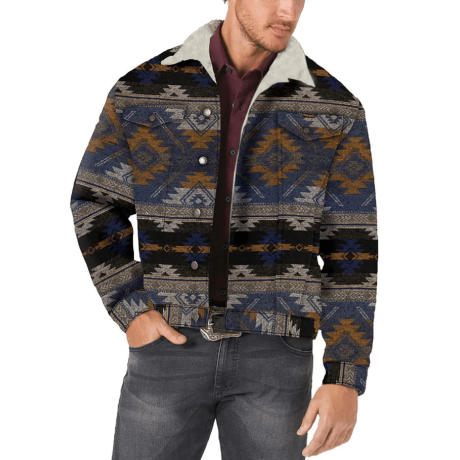 Wrangler Men's Sherpa Lined Jacquard Jacket 112318500 - Russell's Western Wear, Inc.