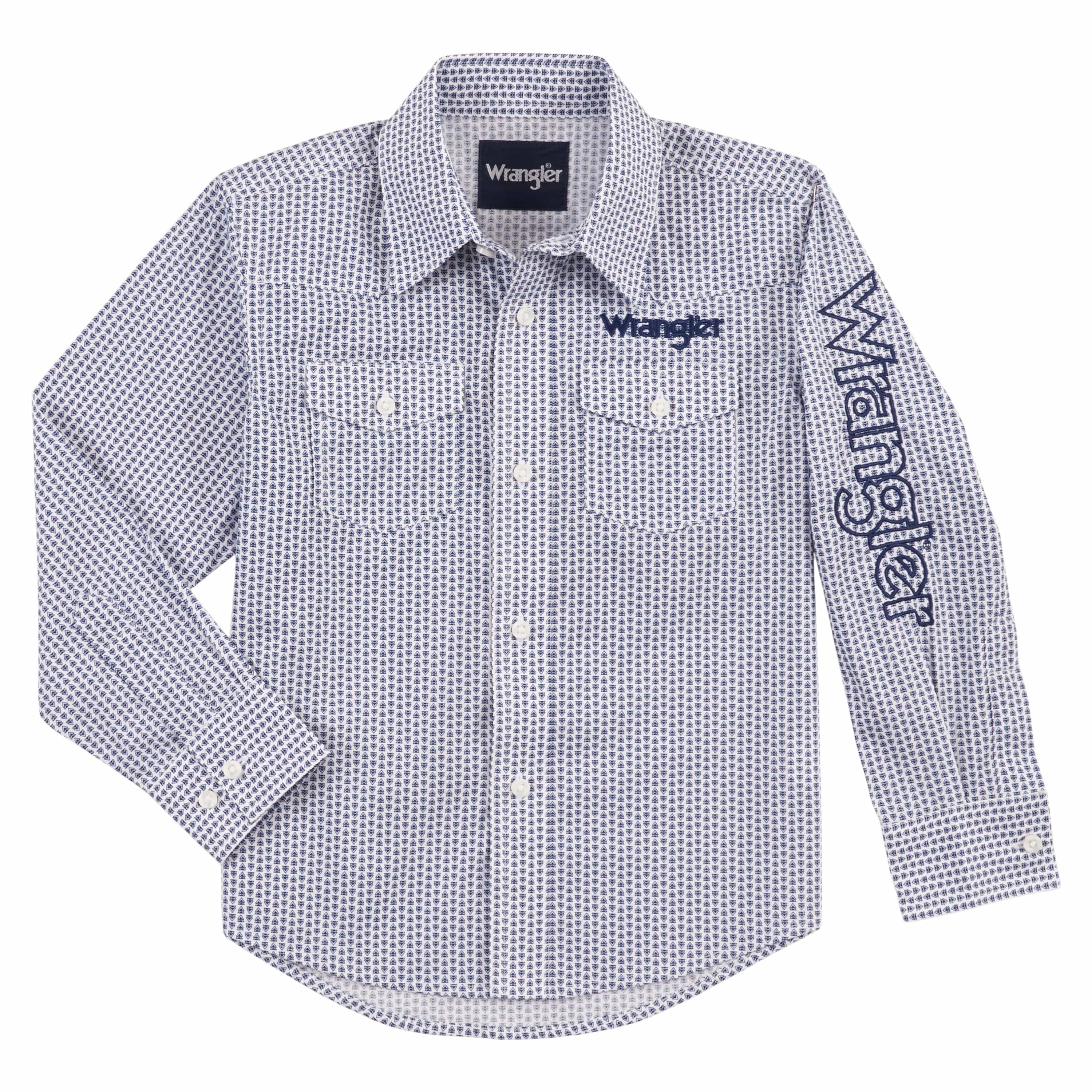 Wrangler Boys Logo Atlantic Long Sleeve Western Snap Shirt 112317215 -  Russell's Western Wear, Inc.