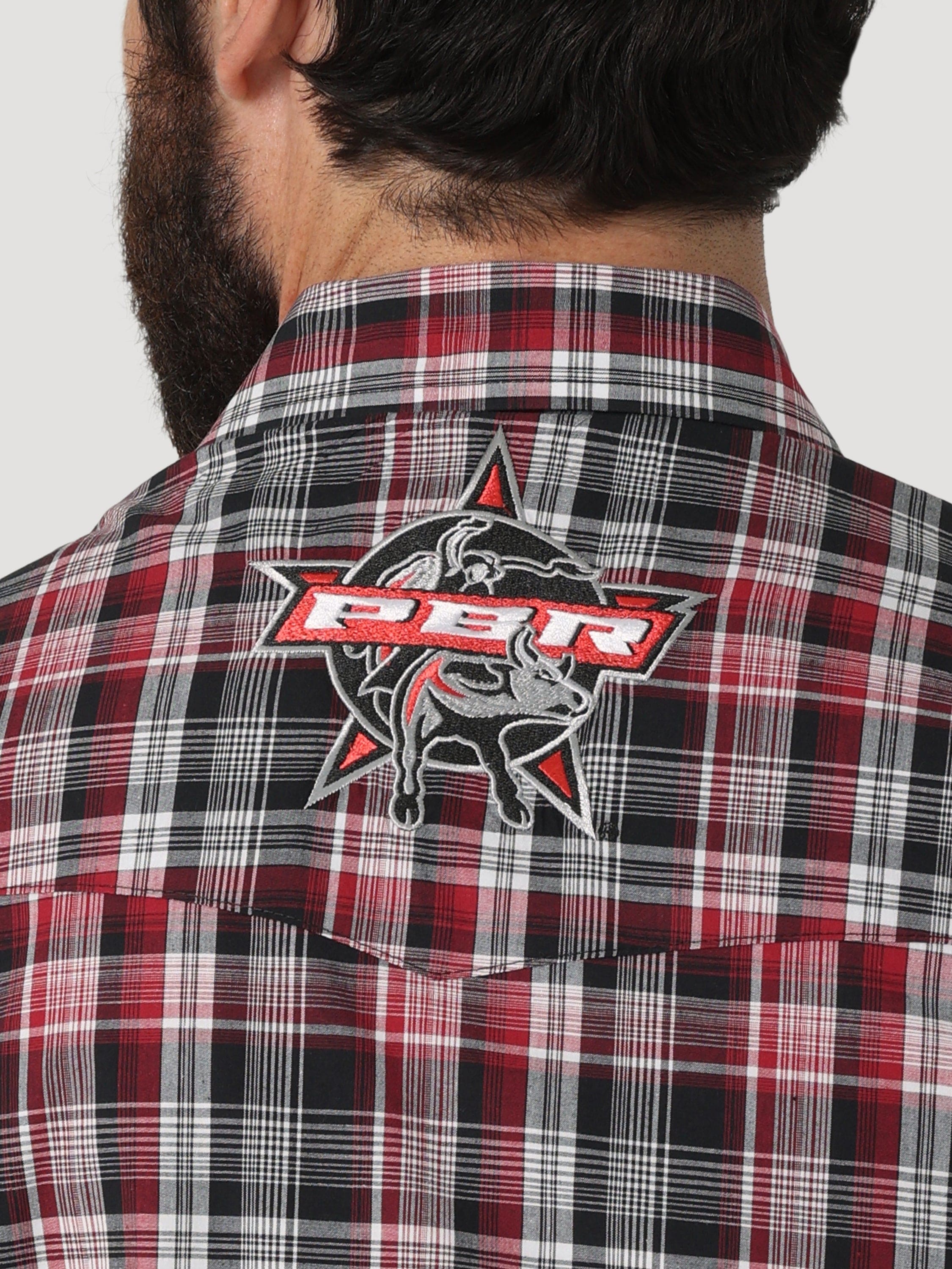 Wrangler Men's PBR® Logo Red/Black Long Sleeve Western Snap Shirt 1123 -  Russell's Western Wear, Inc.