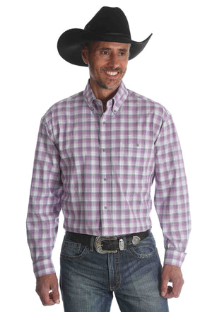 Wrangler Men's 20X Competition Advanced Comfort Royal Plum Plaid Butto -  Russell's Western Wear, Inc.