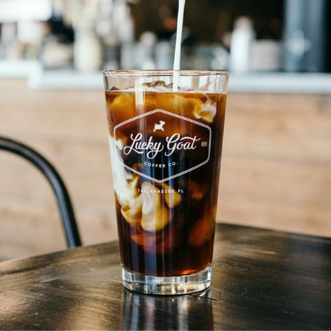 lucky goat cold brew coffee with cream