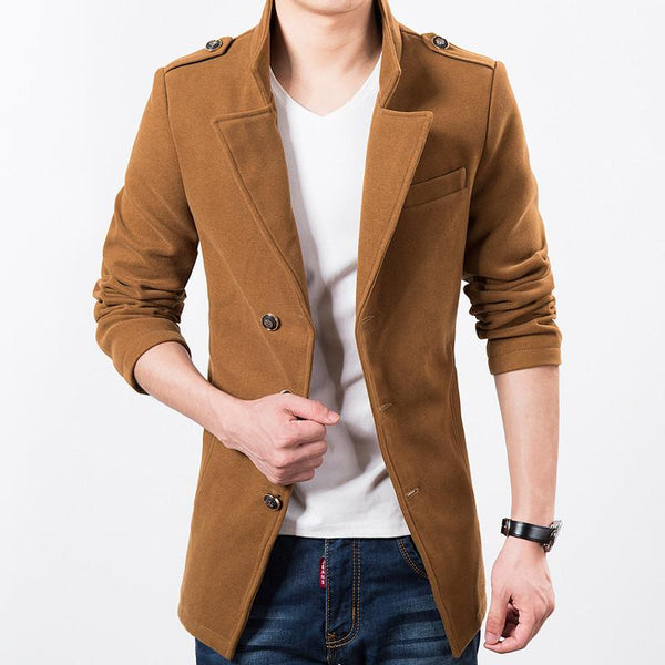 Epaulet Wool Blend Jacket - HIS.BOUTIQUE