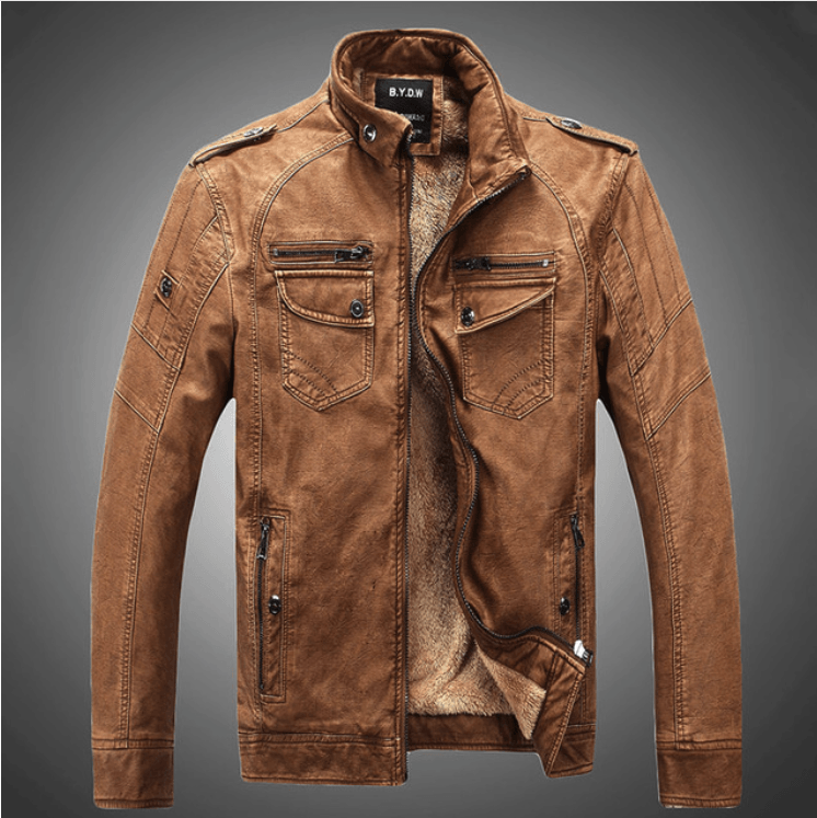 Excelled Synthetic Leather Jacket