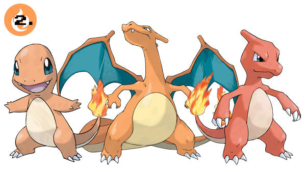 Salamèche, Reptincel et Dracaufeu Pokemon Starter