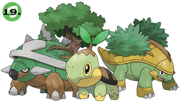 Tortipouss, Boskara et Torterra Pokemon Starter