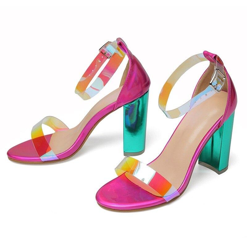 clear rainbow heels