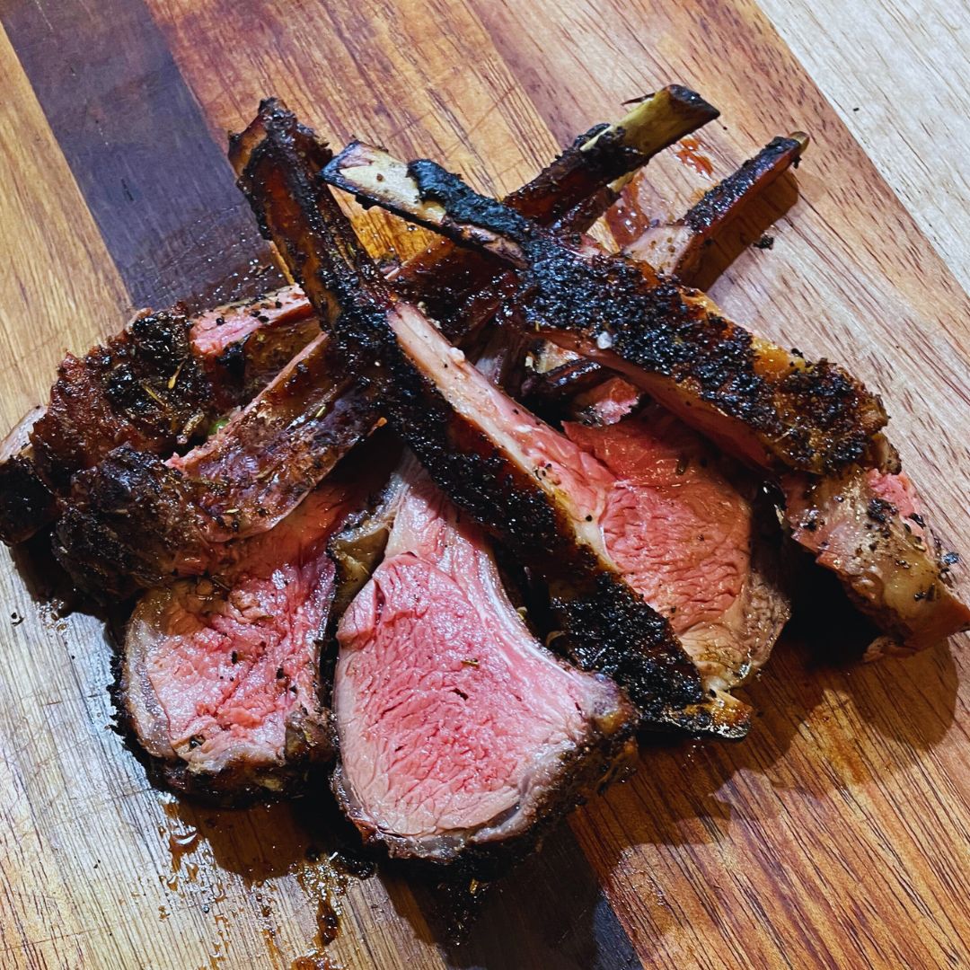 Smoked lamb rack