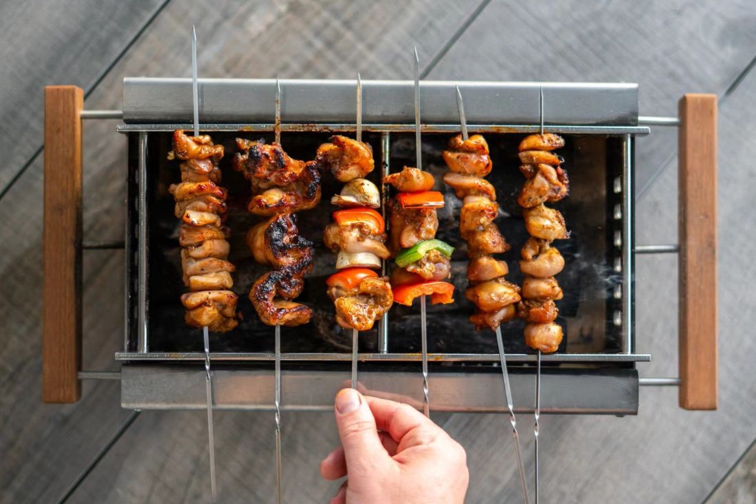 Perfect bbq skewers cooked on the Hibachi Tabo