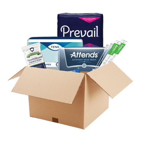 box full of incontinence products