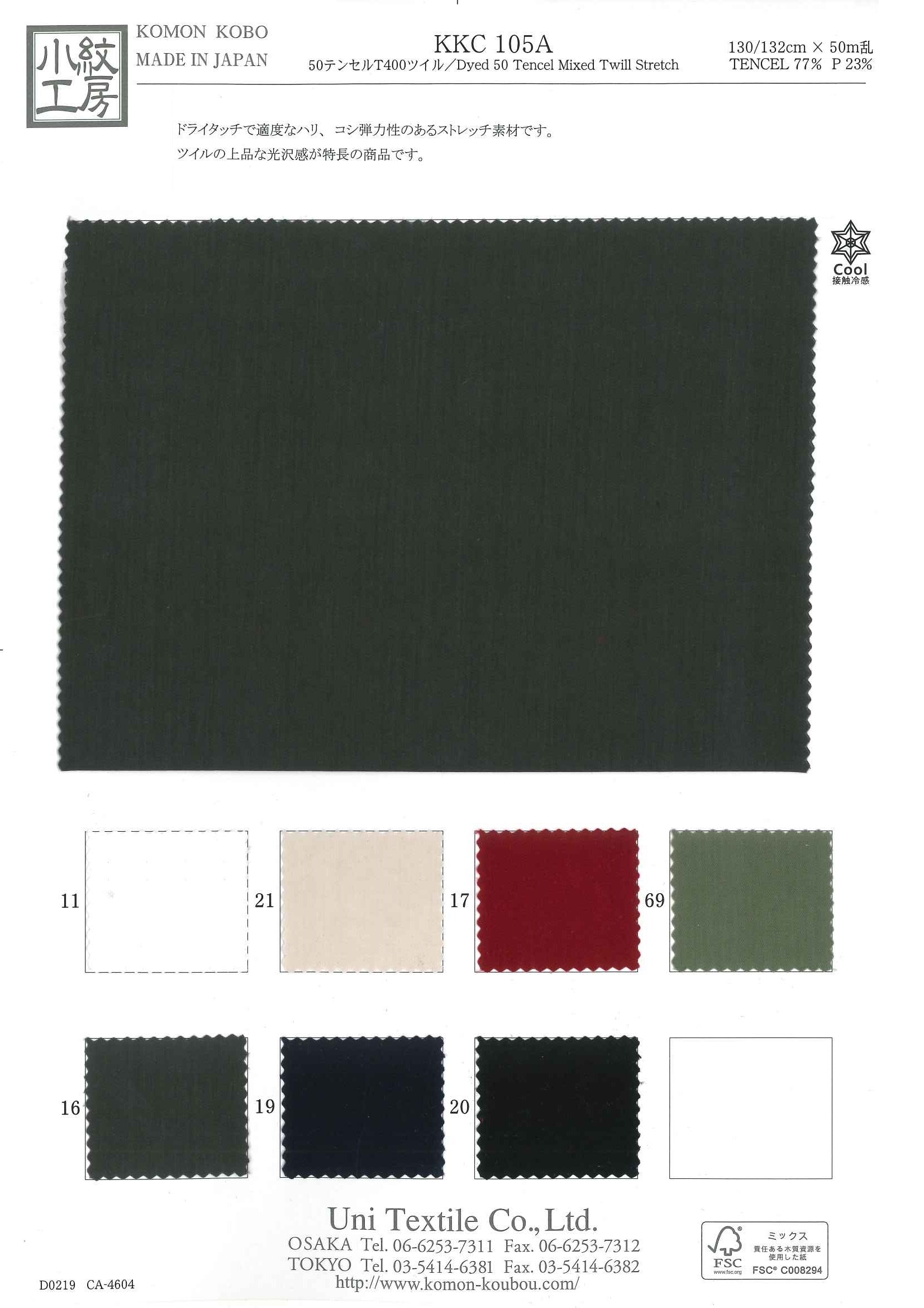 KKC105A Dyed Cellulose 50 Polyester T400 Twill