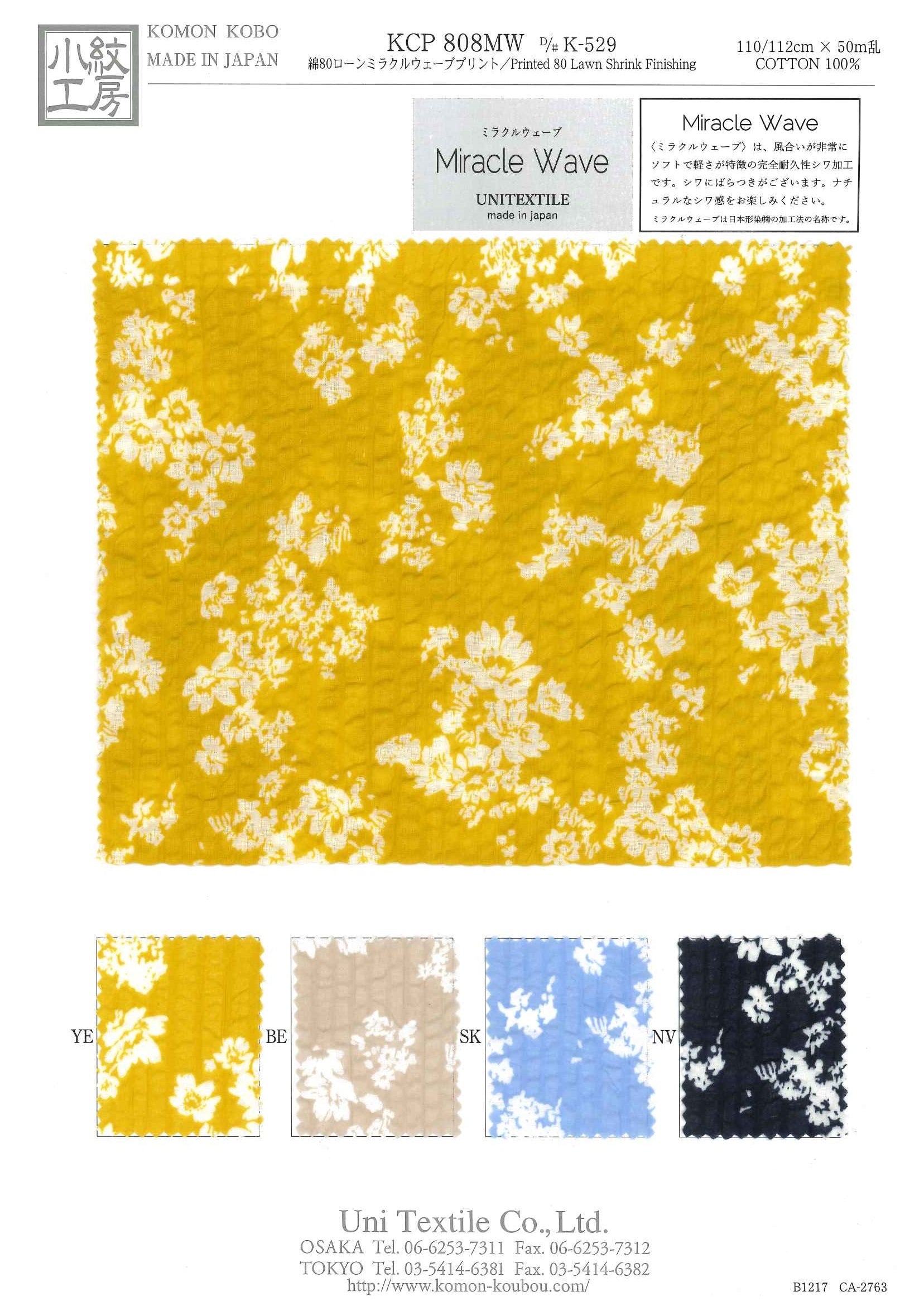 KCP808MW [ D/#K-529 ]綿８０ローンミラクルウェーブプリント