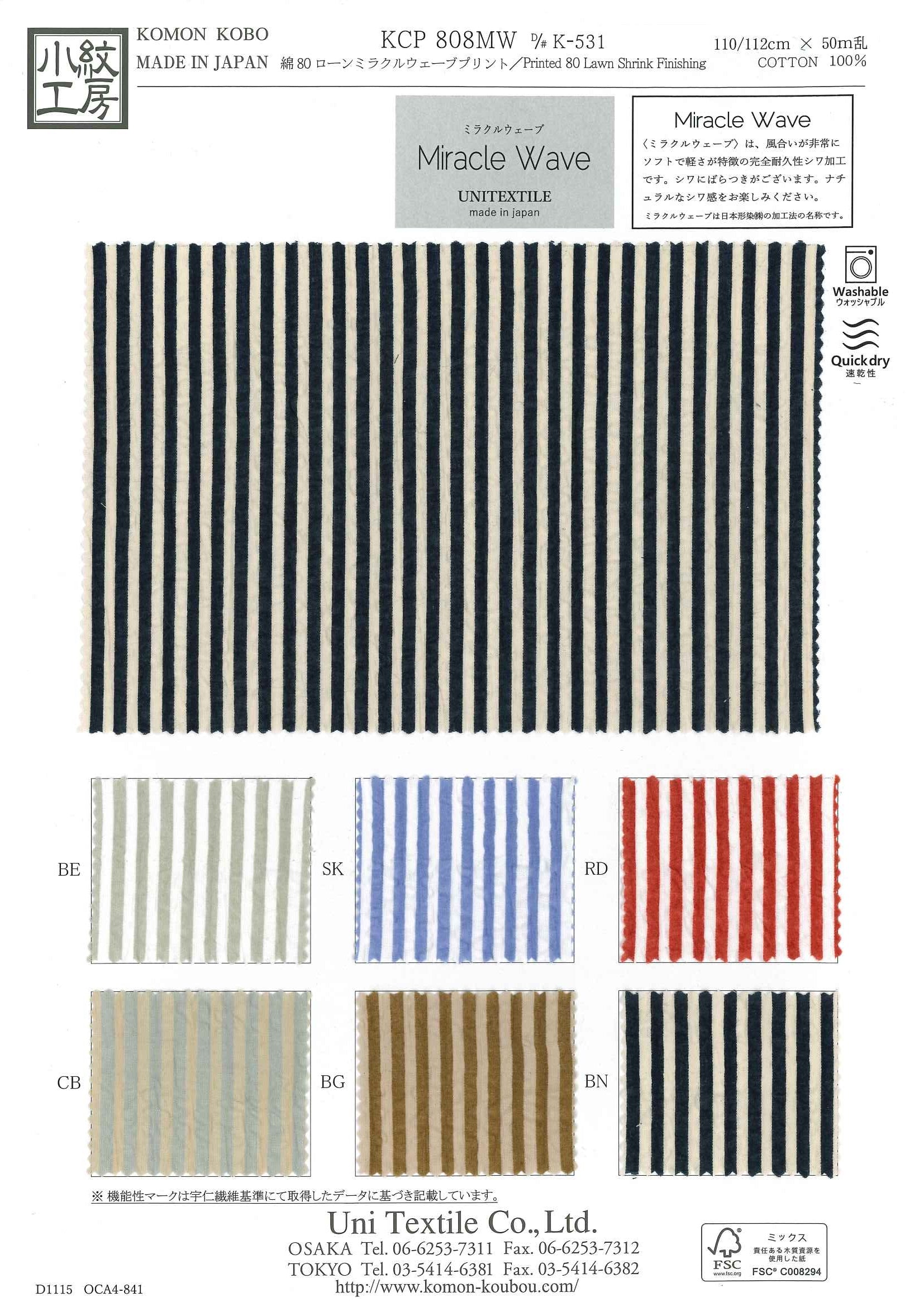 KCP808MW [ D/#K-531 ]綿８０ローンミラクルウェーブプリント