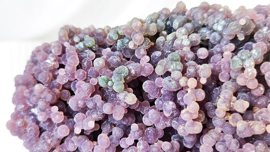 High-quality dark purple grape agate cluster - a mesmerizing gemstone with intricate formations