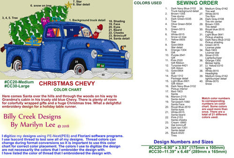 Christmas Chevy embroidery chart