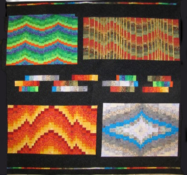 Julie's Bargello season quilts made into a large quilt