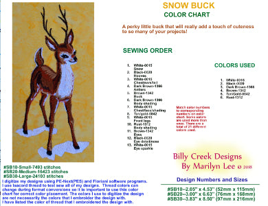 Snow Buck color chart