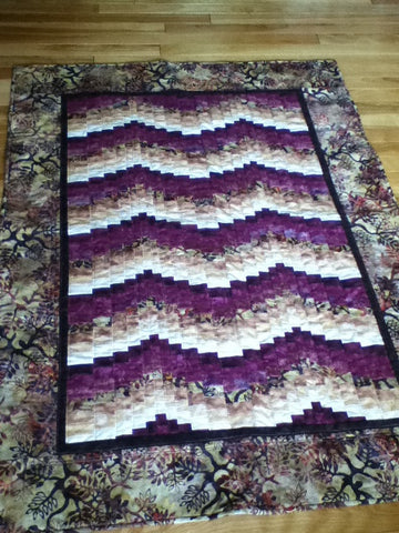 Susan's spring Bargello quilt extended to make it larger