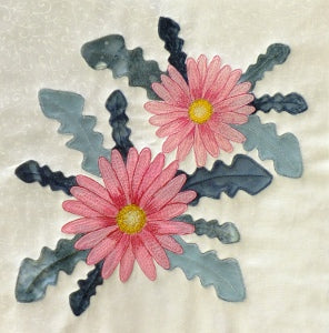 African Daisy flower block in pink