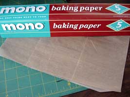 Teflon sheet and baking paper (used in place of a Teflon sheet) for applique
