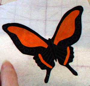 Butterfly ready for stitching