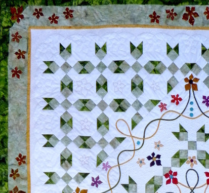 closeup of Celtic Jewel quilt pattern