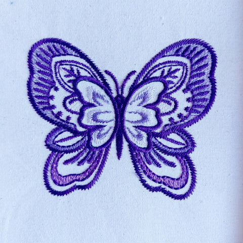 machine embroidered butterfly